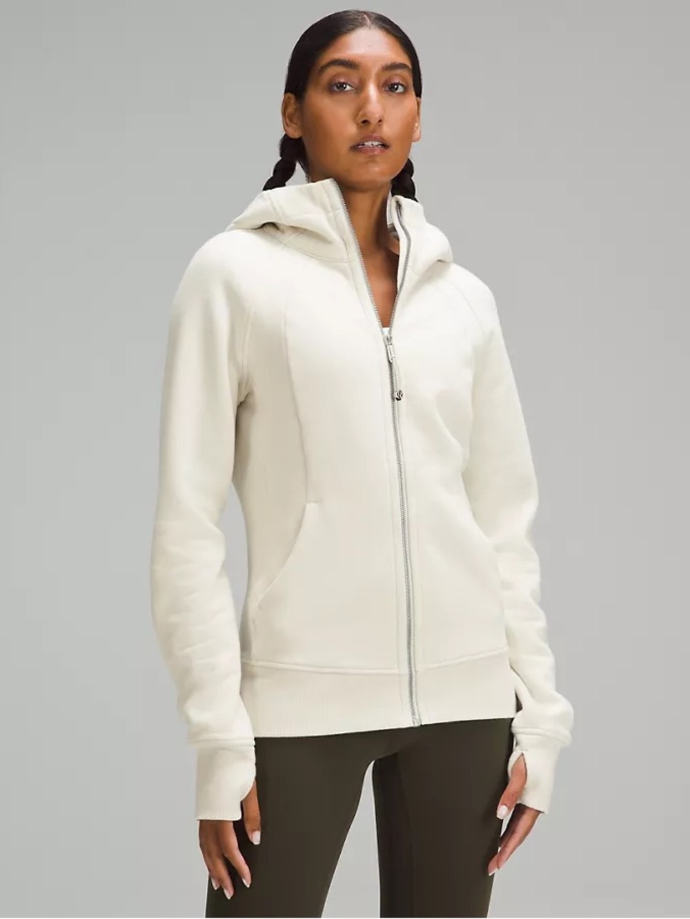 Lululemon Scuba Full-Zip Hoodie - Bone, Size 8